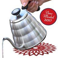 Pour Over Coffee and Tea Kettle1.2L with Thermometer-304 Stainless Steel-Pouring Gooseneck for Barista or Home... N5