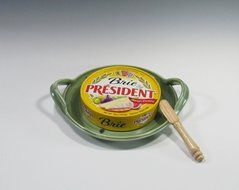 Serving Plate with handles in green glaze
