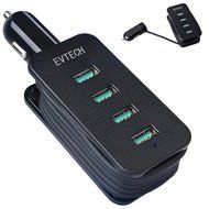 Protable Car Air Purifier,Evtech Car Ionic Air Freshener Removes Cigarette Smoke, Bacteria, Odor Smell with 2.1A... N21