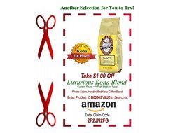 Chocolate Almond Flavored, Kona Hawaiian Coffee Blend, 8 Oz, Ground N25