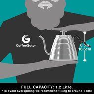 POUR OVER Coffee Kettle 1.2L - Stop Burning Your Beans - THERMOMETER Built-in by Coffee Gator - For Perfect Hand...