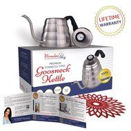 Pour Over Coffee and Tea Kettle1.2L with Thermometer-304 Stainless Steel-Pouring Gooseneck for Barista or Home... N9