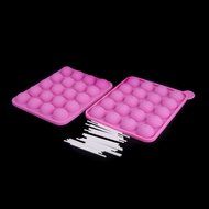 Silicone Tray Pan Mould Mold for Creating Lollipops Cake Pop Chocolate Truffle with 25pcs Sticks DIY Bakeware... N4