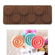 YSTD&reg; 6 - lollipop Silicone Ice Cube Chocolate Cake Cookie Cupcake Soap Molds Mould N3