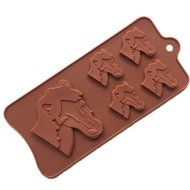 JLHua 5-cavity Large Horse Shape Silicone Cake Candy Soap Decoration Mold Chocolate Ice Cube Tray
