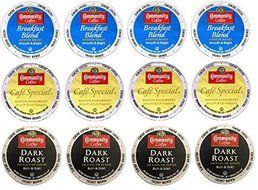 Community Coffee Breakfast Blend, Cafe Special, Dark Roast K-Cup Sampler, 12 Count