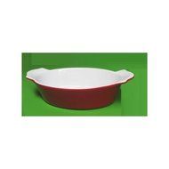 Home One Quart Stoneware Oval Baker- Red