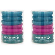 Holstein Housewares HB-07008EM-BU 24 Piece Silicone Baking Cup Set - Teal/Magenta N2