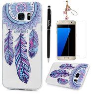 Badalink Galaxy S7 Edge Case Clear Soft TPU Rubber Skin Bumper Case Shockproof Flexible Easy Grip Colorful Painting... N21