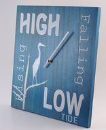 OldBleu Tide Clock - Blue Heron - Coastal Gift Nautical (B&amp;W)