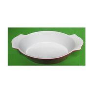 Home One Quart Stoneware Oval Baker- Red N2