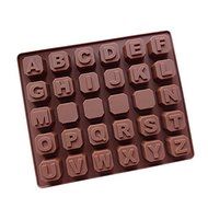 26 Letters DIY Handmade Chocolate Ice Lattice Silicone Cake Mold Pan 7"x5.9"x0.59" Color At Random