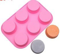 ALVA Even 6 hole round cake mold soap mold Silicone Chocolate Moulds 5pcs#CM96