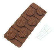 YSTD&reg; 6 - lollipop Silicone Ice Cube Chocolate Cake Cookie Cupcake Soap Molds Mould N7