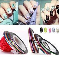 10 Rolls Striping Tape Line Sticker Tips + 6 Layer Case Tool Box Holder Nail Art Manicure Decoration Professional