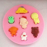Longzang Children Art Deco Silicone Mold Sugar Craft DIY Gumpaste Cake Decorating Clay Pink