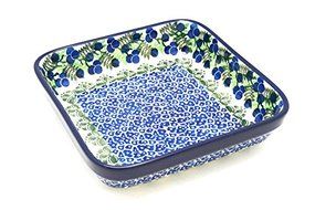 Polish Pottery Baker - Shallow Square - Small - Huckleberry