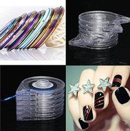 10 Rolls Striping Tape Line Sticker Tips + 6 Layer Case Tool Box Holder Nail Art Manicure Decoration Professional N2