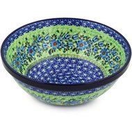 Polmedia Polish Pottery 11-inch Stoneware Bowl H6304F Hand Painted from Ceramika Artystyczna in Boleslawiec Poland...