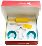 Zak Designs Tiny Chef 6-Piece Kids Baking &amp; Activity Set for Baking Cupcakes, Flora Design N2