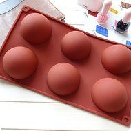 Lariy Hot 6-Big Half Ball Round Cookie Chocolate Cake Candy Soap Mold Silicone Mould