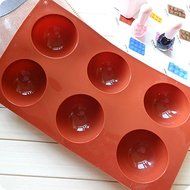 Lariy Hot 6-Big Half Ball Round Cookie Chocolate Cake Candy Soap Mold Silicone Mould N2