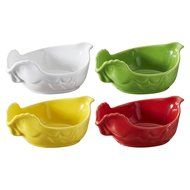 Revol Happy Cuisine Assorted Color Porcelain 7 Ounce Poultry Dish, Set of 4 N2