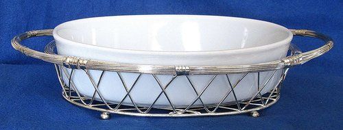 International Silverplated Oval Open Casserole and Caddy N3