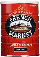 French Market Coffee &amp; Chicory, City Roast (Dark Roast), 12-ounce Cans (Case of 12)