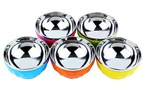 Bumud 5 Pack Kids Break-resistant Stainless Steel Bowl N3