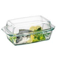 Simax Glassware 7156/7166 Oblong Casserole Pan with High Lid, 3-Quart