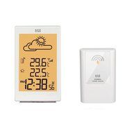 HITO Humidity/Indoor Outdoor Temperature Clock w/ Max and Min and Remote Probe (White) N3