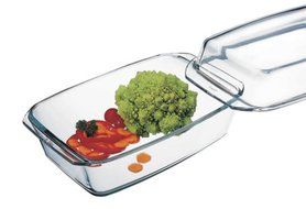 Simax Glassware 7156/7166 Oblong Casserole Pan with High Lid, 3-Quart N2