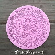 M2 Surround the Flower Silicone Embossing Mold Doily Mat Gum Paste Fondant Cake Lace Decorating Icing Sugar Round