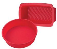 Mrs. Anderson&rsquo;s BPA Free Silicone 9&rdquo; Round Bake Pan and 9.5&rdquo; x 4&rdquo; Loaf Pan - Red