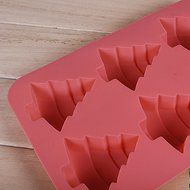 DUFUSTORE Chocolate Cake Candy Baking Silicone Bakeware Mould 6pcs Christmas Tree Random Color N4