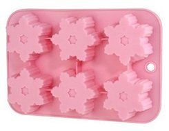 Leegoal (TM) 6 Cavity Snowflake Silicone Non Stick Cake Bread Mold Chocolate Jelly Candy Baking Mould N43