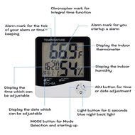 Intsun Multifunction HTC-8A LCD Wireless Digital Night Light Luminous Thermometer Hygrometer Humidity Meter Alarm... N6