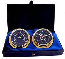 Blue Flag 5.75 Cabin Gift Set presented in a Leather Finish Felt Lined Gift Box with Clock and Comfort Meter N5