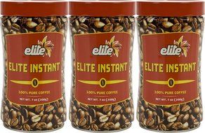 Elite Instant Pure Coffee, 7oz Tin, (3 Pack) Great Value!