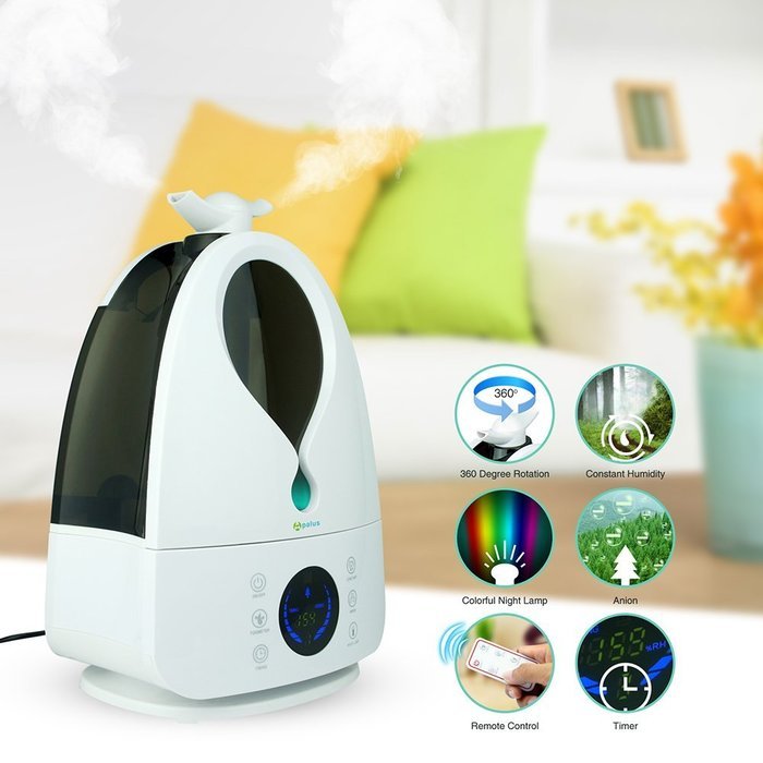 Apalus Ultrasonic Cool Mist Humidifier 1-Gallon Water Tank with Variable Mist Control, Automatic Shut-Off, Soft... N11