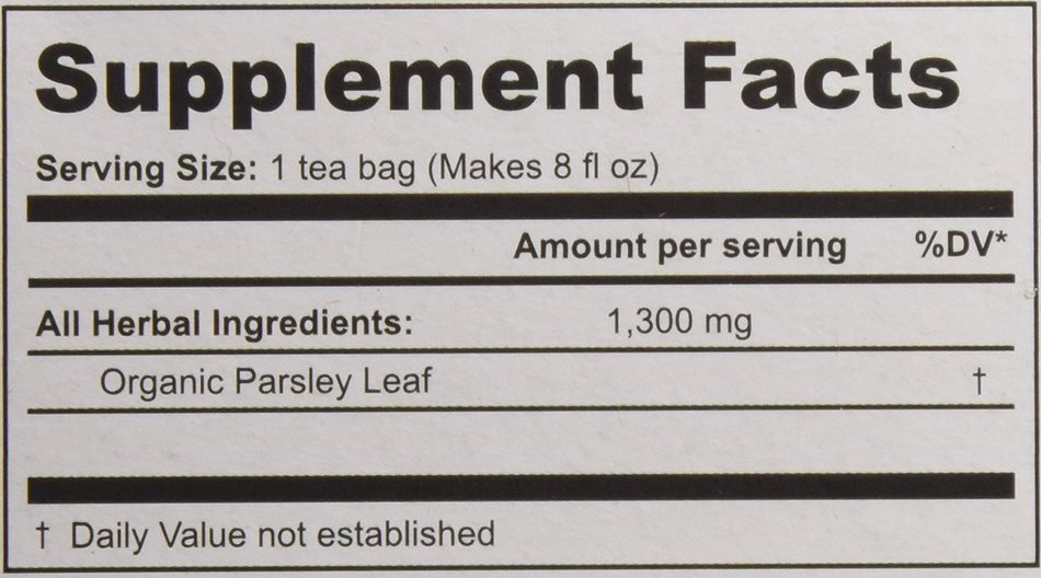Parsley Leaf Tea - Organic Herbs - 18 Bleach Free Tea Bags N6