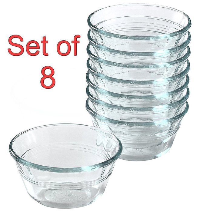 Pyrex Bakeware Custard Cups, 10-Ounce, Pack of 8