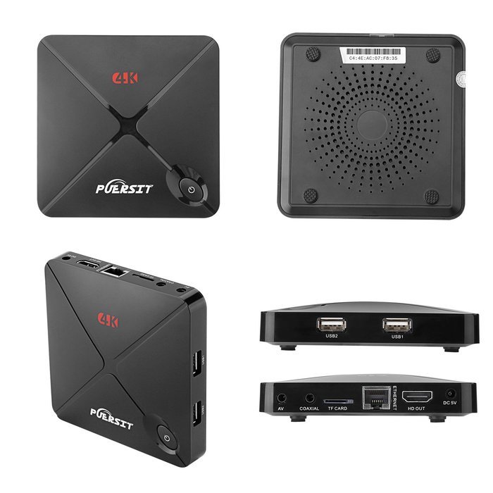 Puersit Quad Core Android Tv Box 2GB/8GB Amlogic S812 Bluetooth 4.0 Full Loaded Unlocked Kodi 3D 4K 1080p HD Support... N4