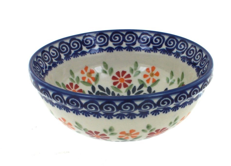 Polish Pottery Garden Bouquet Dessert Bowl