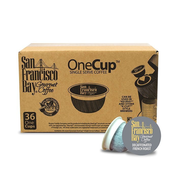 San Francisco Bay Coffee OneCup, Decaf French Roast, 36 Count