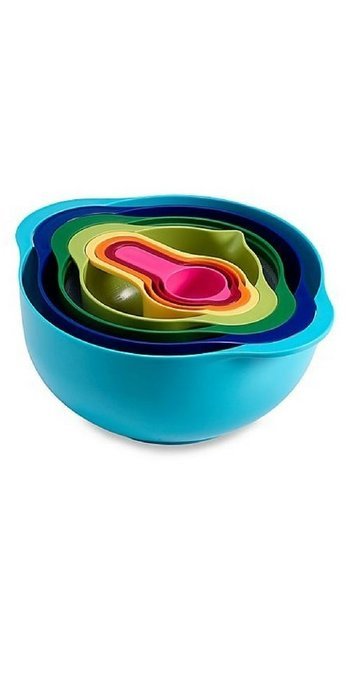 8-Piece Multicolor Plastic Mixing Bowl and Measuring Set with 4 Piece set of Heat Resistant Spatulas and Nonstick... N2