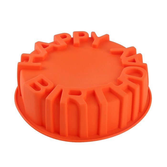 7.5" Round Silicone Cake Mold Pan, Bakeware set, -HAPPY BIRTHDAY- Pparty - Color Varies N2
