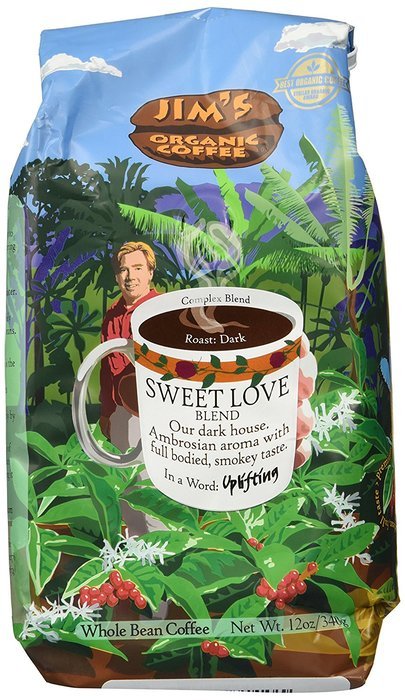JIMS ORGANIC COFFEE COFFEE BEAN SWT LOVE ORG, 12 OZ