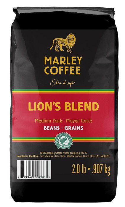Marley Coffee, Organic Whole Bean Coffee, One Love, 2 Pound N23